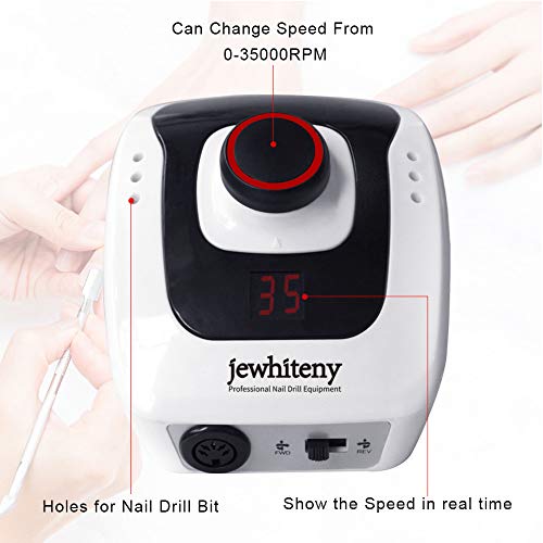 Professional Electric Nail Drill Machine 32W 35000RPM E-file Electric Nail File Grinder Polisher Kit Manicure Pedicure Drill for Acrylic Nail Tools for Gel Nails 100-110V