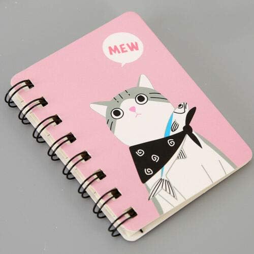 SUPERTOOL Mini Spiral Notebook Cartoon Diary Notepad Cute A7 Cat Purple 160 Pages(1Pcs) - Image 4
