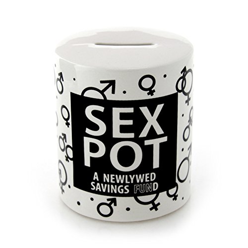 Our Name is Mud 'Sex Pot' Ceramic Bank Jar with Slotted Cap, 4 Inches