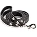 Logical Leather Dog Leash - 6 Foot Heavy Duty Full Grain Leather Lead; Best for Training - Black