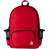 Satin in Red Rebel Raven Backpack with Black Zipper