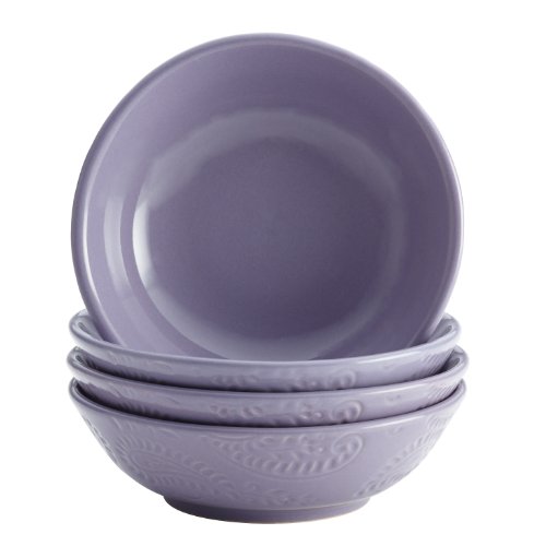 BonJour 50952 Dinnerware Paisley Vine Fruit Bowl Set, Lavender - Thumbnail 4