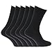 Mens 100% Cotton Ribbed Classic Socks (Pack of 6)