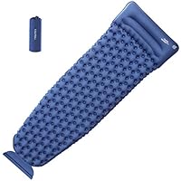 OlarHike Camping Sleeping Pad for Backpacking, Ultralight & Compact Camping Pad with Pillow, Inflatable Sleeping mat for Hiking, Travelling-Blue