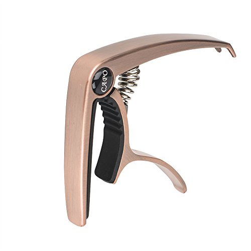 ZEALUX Multifunctional Guitar Capo for Guitars, Ukulele, Banjo, Mandolin, Bass. Ultra Lightweight Aluminum Metal for 4 & 6 & 12 String Instruments - Premium Accessories (Red Bronze) - Thumbnail 3