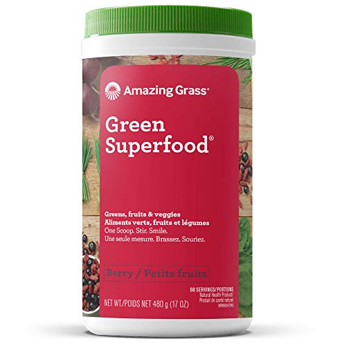 Amazing Grass Green Superfood Organic Powder with Wheat Grass and Greens, Flavor: Berry, 60 Servings, 17 Ounces