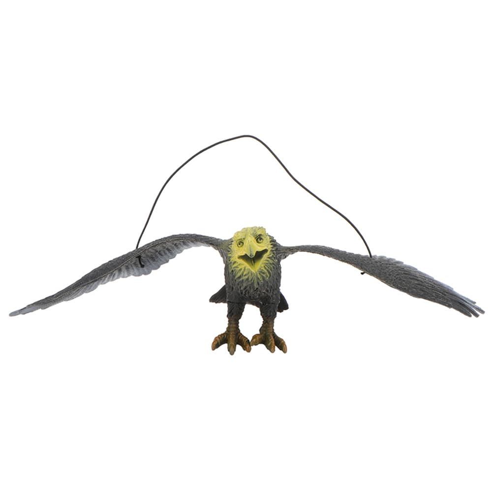 GRIRIW Hanging Eagle Ornament Realistic Plastic Bird of Prey Model for Garden Yard Window Patio Decoration Rotates with Wind