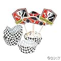 Race Car Birthday Cupcake Wrappers with Picks - Makes 50 Treats