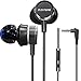 Gaming Earphones,Pasuwisma Earbuds Wired Stereo Bass in-Ear Headphones E-Sport Noise Cancelling Compatible with Mic, HiFi with Extension Cable and Adapter for PC, Laptop and Cellphones. (Black)