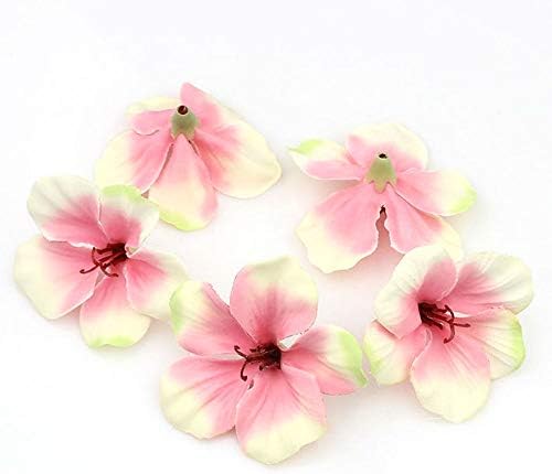 YUDX121 100pcs/lot Spring Silk Orchid Artificial Flower Heads Gladiolus Cymbidium Flowers for Wedding Decoration (Peach)