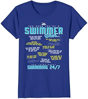 Womens You Know You're A Swimmer When Funny Swim T Shirt Small Royal Blue