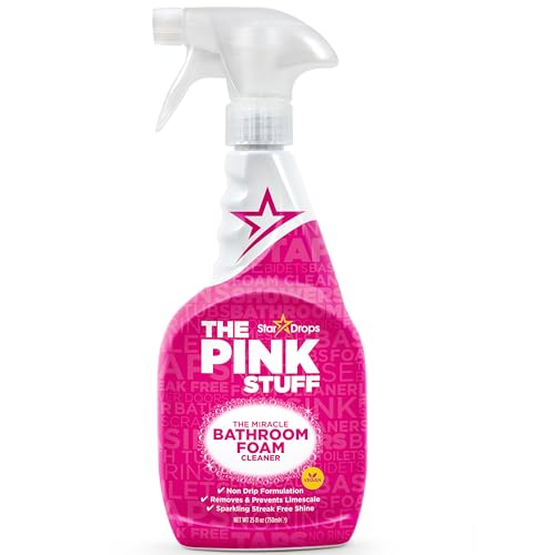 STARDROPS – THE PINK STUFF – MIRACLE BATHROOM FOAM CLEANER 750ML – BATHS, TILES, SOAP SCUM, LIMESCALE, STREAK FREE