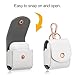 ROSA&ROSE PU Leather AirPods Case with Keychain Portable Protective Cover Compatible for Apple AirPods Charging Case (White)