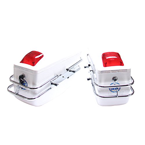 Vogvigo Motorcycle Modified Side Boxs Twin Motorcycle Bike Panniers Saddlebags Travel Bags PP Plastic Material 42 15.5 26.5CM 2 Pcs (White) - Thumbnail 7