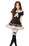 Rising-Sun Japanese School Uniforms Cosplay Show Female Sailor Jumpsuit Skirt Outfit (L)