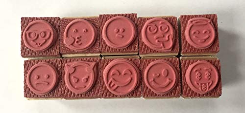 Smiley Emoji Rubber Stamp Set