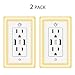 USB Outlet, 15A Duplex Receptacle with Dual USB Ports (5V/4.2A) and Dusk-to-Dawn Sensor Night Light, ETL Certified, 2 Pack