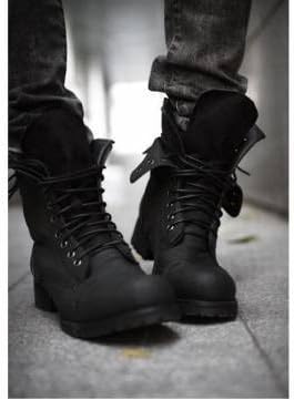 Winter Mens England-style Boots Fashion Retro Black Combat Riding Shoes SZ 7.5
