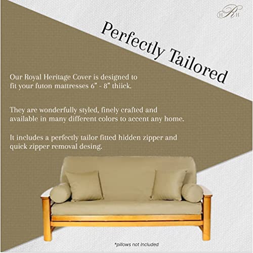 Royal Heritage Home 100 Cotton Full Size Futon Cover Khaki