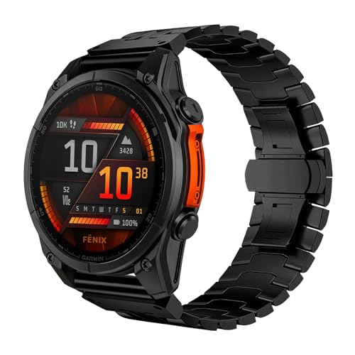 Titanium Strap for Garmin Fenix 8 47mm/Fenix 7/Fenix 7 Pro/Fenix 6/Fenix 6 Pro/Fenix 5, Quickfit 22mm Titanium Strap with Butterfly Clasp for Forerunner 965/955/945/935