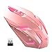Uciefy X96 Wireless Gaming Mouse, Rechargeable Silent Mouse 4 Breathing Led Light Optical Mice with Nano USB Receiver, 3200 DPI High Precision Laser for Computer/Laptop/Mac/PC (Pink)thumb 1