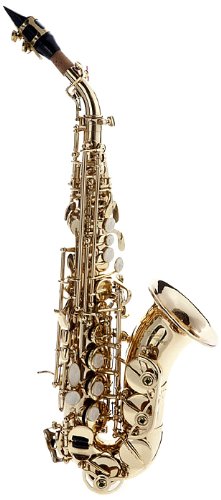 Hawk curved soprano saxophone gold with case, mouthpiec…