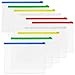 baotongle 50 PCS Clear Color Zip up PVC A5 Paper Document File Bill Zipper Bag Pencil Pouch