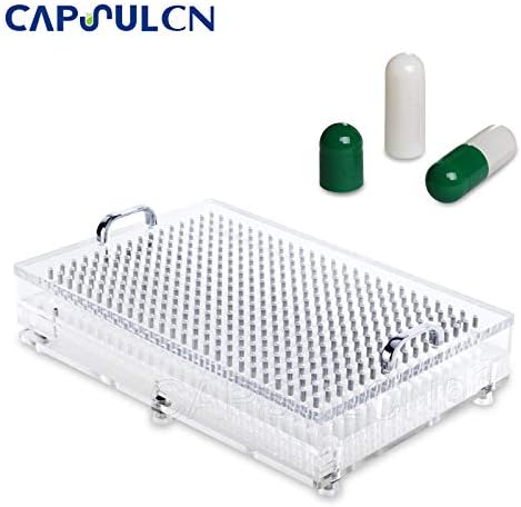 CapsulCN. Empty Gelatin Capsules, 2,000pcs, Size 2,Green and White Separated Plus One Capsule Filling Tray CN-400