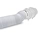 TerraBloom Flexible 6 Inch Ducting – White 8 Feet Flex Aluminum Duct with 2 Clamps – 4 Layer HVAC Ventilation Air Hose - Great For Grow Tents, Dryer Rooms, House Vent Register Lines