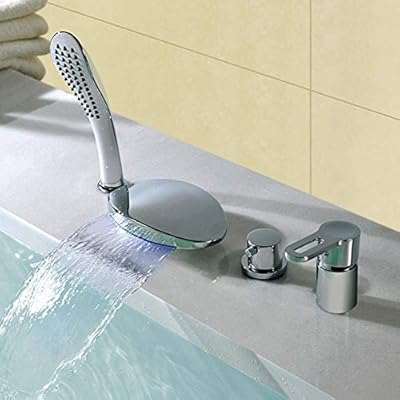 Bathroom Waterfall Tub Faucets Deck Mounted Waterfall Bathroom