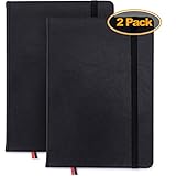 Bleedproof Personal A5 Journal - Black 8X6 Notebook, PU Leather | PU Leather Teen Notebook, Womens Journal, Lined Journal For Men - Jofelo | Two Idea Writing Notebooks And Journals - TOC Page & Pocket