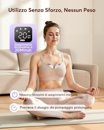 Haokoo Wearable Electric Breast Pump, Handsless, All in One Electric Baby Milk Puller for Daily and Work Use, Easy to Use with Flanges 17/19/21/24/27mm, 4 Modes 12 Levels, 2 Pieces