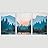 signwin 3 Piece Framed Canvas Wall Art Lake Landscape Canvas Prints Home Artwork Decoration for Living Room,Bedroom - 16"x24"x3 Panels