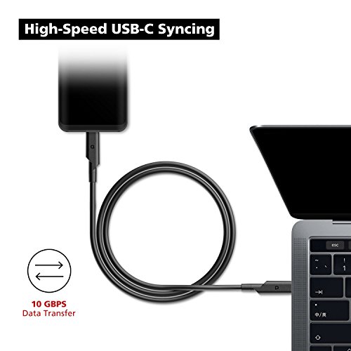 nonda USB-C to USB-C Data Transfer & Charging Cable (USB 3.1), 10.0GBPS Data Transfer, 100W/5A, 3.4ft/1m, Quick Charge and Data Sync for New MacBook and Other Devices with USB Type C (Thunderbolt 3)