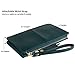 befen Genuine Leather Wristlet Clutch for Women Ultra-Slim Ladies Credit Card Holder Wallet Purses with RFID Protection (Peacock Green)