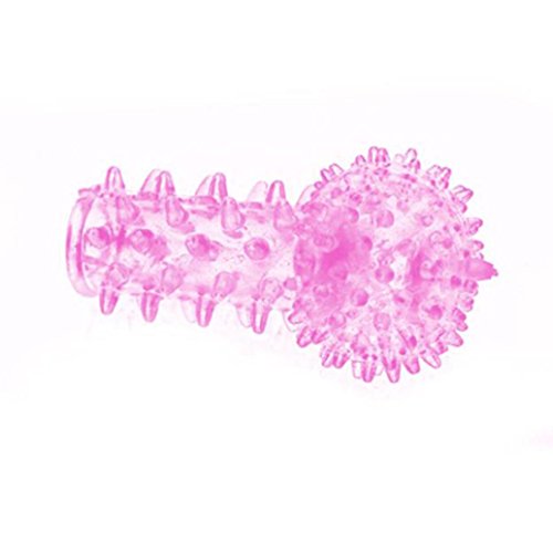 Keliay 1Pcs Crystal Special Spike Ball Finger Condoms Sleeve G-point Stimulator Tool (random color)