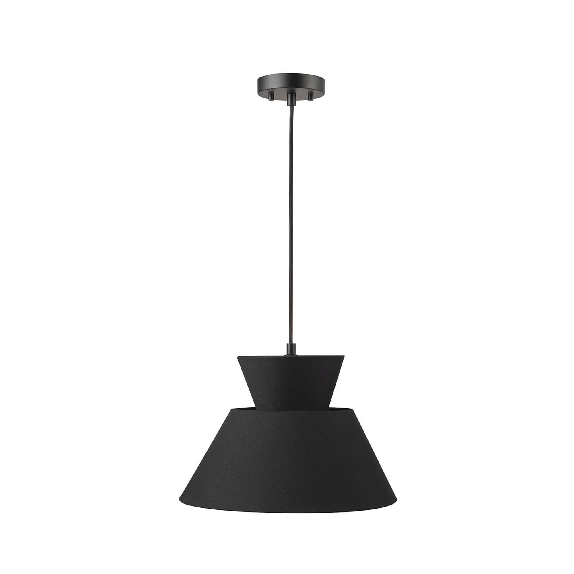 GLOBE Electric 65778 Madison 2-Light Chandelier, Black Fabric Shade, Bulb Not Included