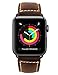 For Apple Watch Band 42mm, SHINACE Genuine Leather iWatch Replacement Wristband Bracelet Strap for iWatch Series 3/2/1 with Secure Metal Clasp Classic Buckle(Coffee Brown with Black Buckle)