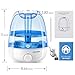 URPOWER Humidifiers, 3 Litres Ultrasonic Cool Mist Humidifier with Night Light, Sleep Mode, Adjustable Mist Vent and Mist Output, Waterless Auto off Humidifiers for Bedroom, Baby Room, Office