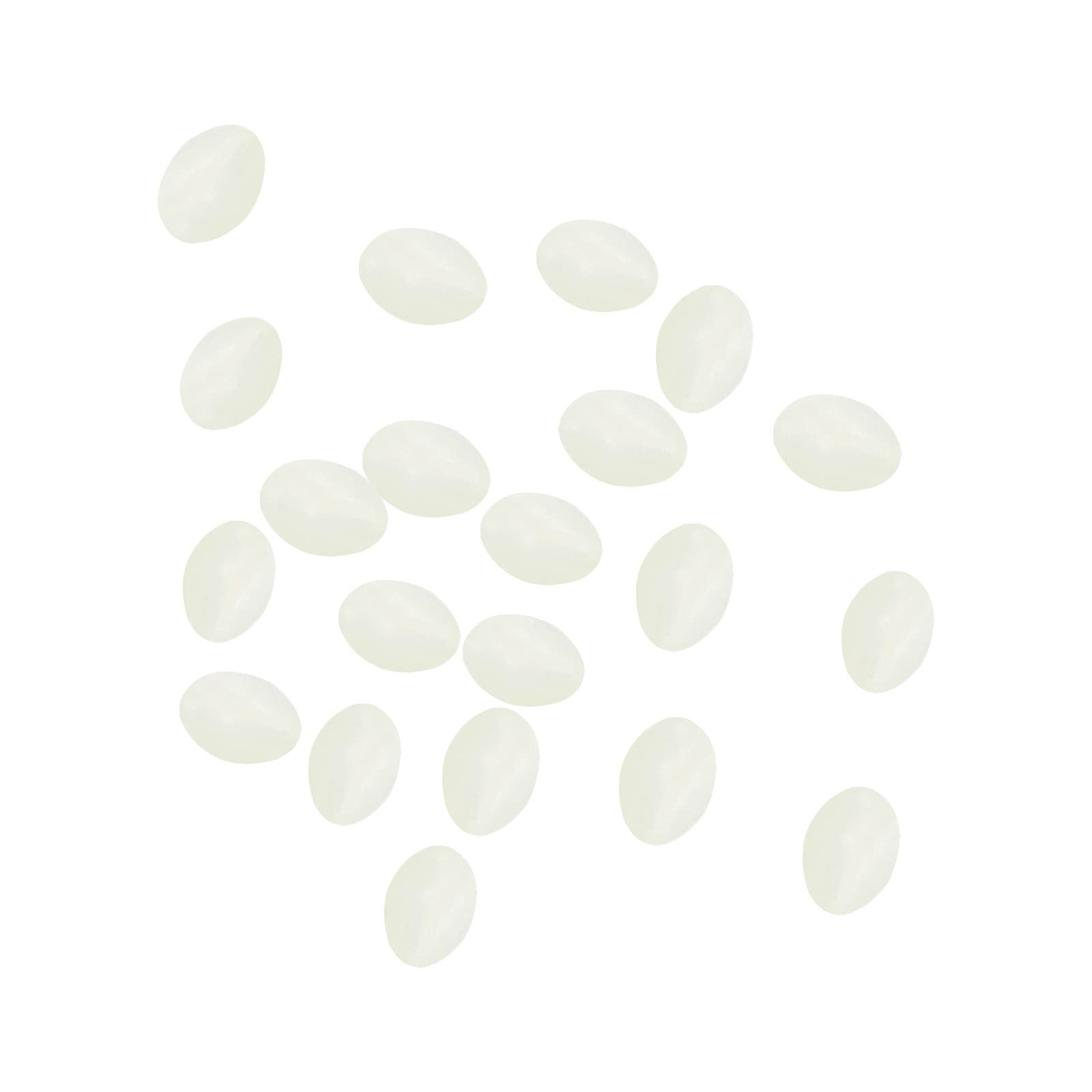 PATIKIL 4x3mm Luminous Fishing Beads, 200 Pieces Plastic Glow Fishing Bait Eggs Rig Bead Tackle Tool Oval, White
