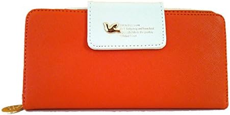 JeHouze Fashion Womens Colorful Long Wallet Clutch (Orange)