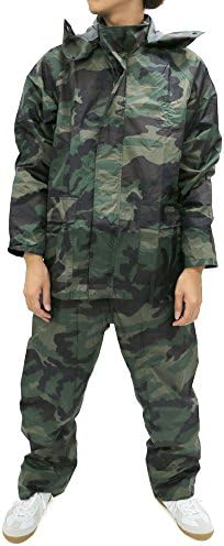 Noxus Men's Rain Suit Camouflage Rain Jacket and Pants Rainwear Sets Rainsuit (2X-Large/EL, Green Camo)