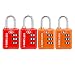 SURE LOCK TSA Approved 3 Digit Luggage Locks With Zinc Alloy Body and Hardened Steel Shackle To Lock Travel Suitcase (RED 2+ORANGE 2)