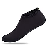 JACKSHIBO Fashion Water Skin Shoes Aqua Socks For Beach Swim Surf Pool Yoga Exercise,Black L