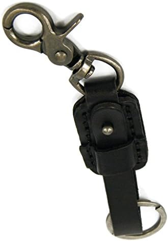 JJeShopping Simple Strap Unisex Leather Keychain, Black