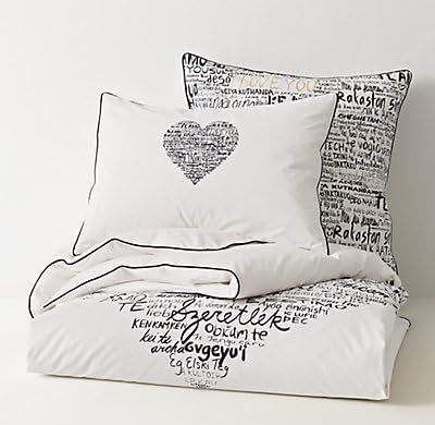 Restoration Hardware Heart Duvet - Gold - Twin 100% cotton percale