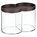 mDesign Plastic Canister Jar Organizer Set with Storage Lid - Home Decor Holder for Bathroom/Restroom Vanity Countertop, Cabinet - Holds Cotton Balls, Soap - Lumiere Collection - Clear/Bronze