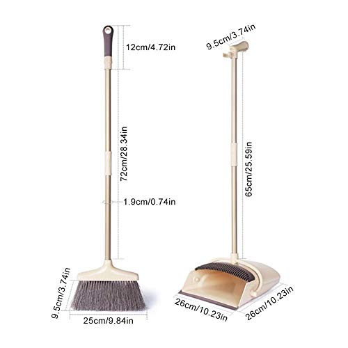 Windproof Long Comb Teeth Soft Hair, Single Non Stick Hair Windbreak Dustpan Sweeping Set for Home - Thumbnail 5
