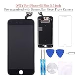 Glob-Tech iPhone 6S Plus 5.5 Inch LCD Display Screen Replacement Full Touch Digitizer Assembly with Proximity Sensor + Ear Speaker + Front Camera + Screen Protector + Repair Tools,iPhone 6S Plus Black