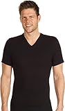 SPANX Cotton Compression V-Neck T-Shirt, M, Black
